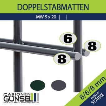 8/6/8 Doppelstabmatte h 1230 mm 